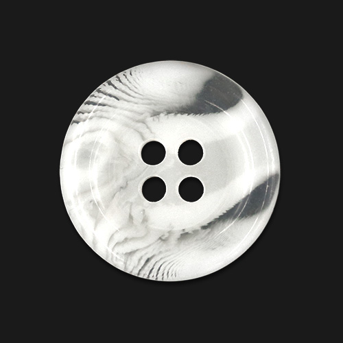 21145 Sullivans 20mm Round Plastic Button With Four Holes  - Raised Rim - White Two Tone - 42 In A Tube 