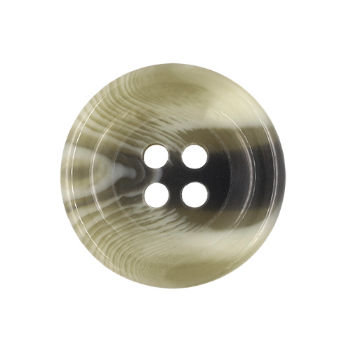 21147 Sullivans 20mm Round Plastic Button With Four Holes  - Raised Rim - Light Grey Two Tone - 42 In A Tu