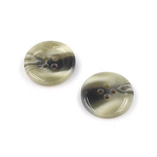 21147 Sullivans 20mm Round Plastic Button With Four Holes  - Raised Rim - Light Grey Two Tone - 42 In A Tu