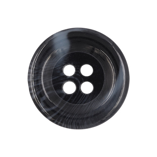 21149 Sullivans 20mm Round Plastic Button With Four Holes  - Raised Rim - Navy Two Tone - 42 In A Tube 