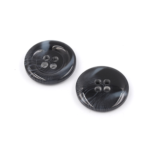 21149 Sullivans 20mm Round Plastic Button With Four Holes  - Raised Rim - Navy Two Tone - 42 In A Tube 