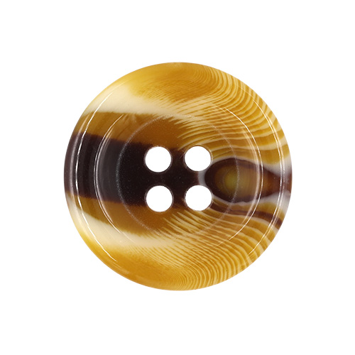 21151 Sullivans 20mm Round Plastic Button With Four Holes  - Raised Rim - Fawn Two Tone - 42 In A Tube 