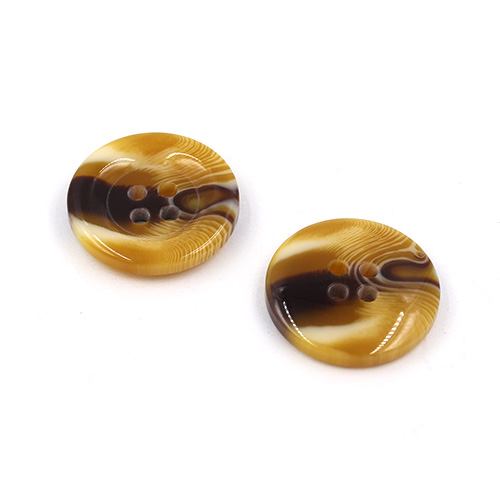 21151 Sullivans 20mm Round Plastic Button With Four Holes  - Raised Rim - Fawn Two Tone - 42 In A Tube 