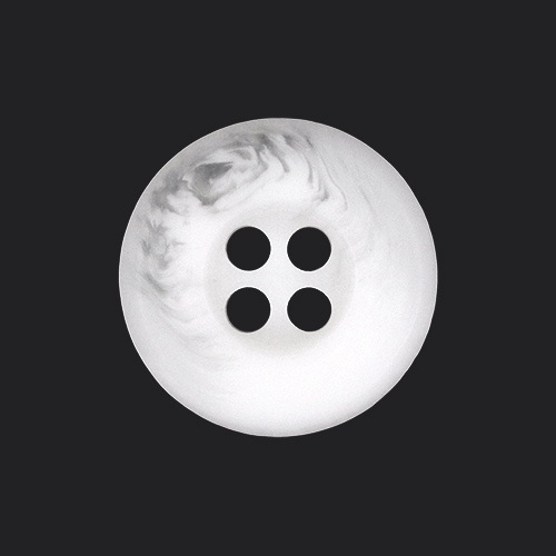 21153 Sullivans 15mm Round Plastic Button With Four Holes  - Raised Rim - Matt White Two Tone - 72 In A Tu