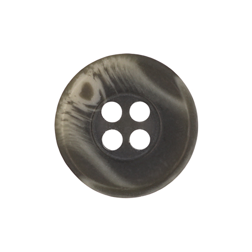 21156 Sullivans 15mm Round Plastic Button With Four Holes  - Raised Rim - Matt Dark Grey Two Tone - 72 In 