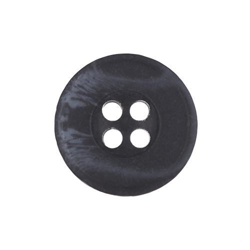 21157 Sullivans 15mm Round Plastic Button With Four Holes  - Raised Rim - Matt Navy Two Tone - 72 In A Tub