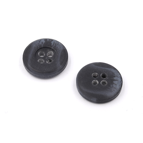 21157 Sullivans 15mm Round Plastic Button With Four Holes  - Raised Rim - Matt Navy Two Tone - 72 In A Tub