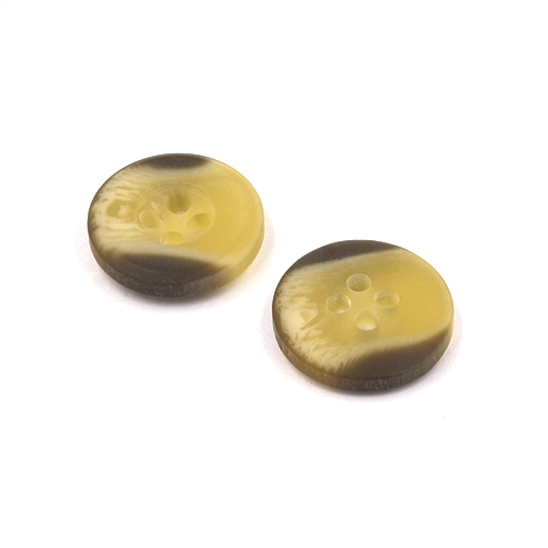 21158 Sullivans 15mm Round Plastic Button With Four Holes  - Raised Rim - Matt Cream Two Tone - 72 In A Tu