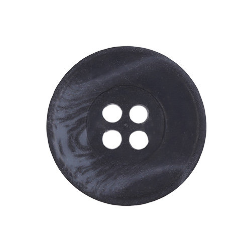 21165 Sullivans 20mm Round Plastic Button With Four Holes  - Raised Rim - Matt Navy Two Tone - 42 In A Tub