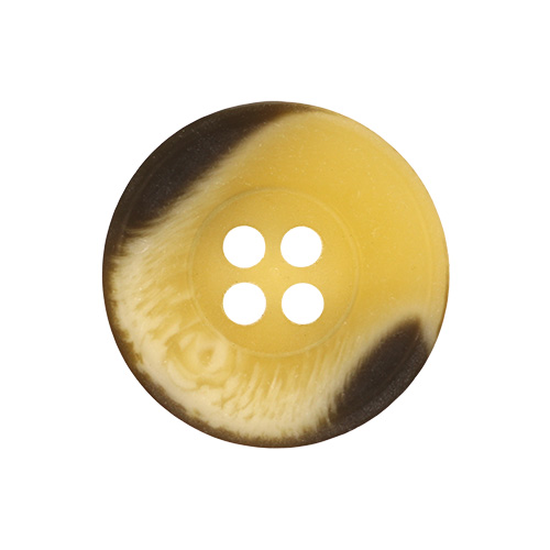 21166 Sullivans 20mm Round Plastic Button With Four Holes  - Raised Rim - Matt Cream Two Tone - 42 In A Tu