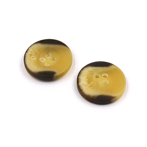 21166 Sullivans 20mm Round Plastic Button With Four Holes  - Raised Rim - Matt Cream Two Tone - 42 In A Tu