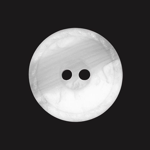 21193 Sullivans 20mm Round Plastic Button With Two Holes - Stitched Border - White - 31 In A Tube 