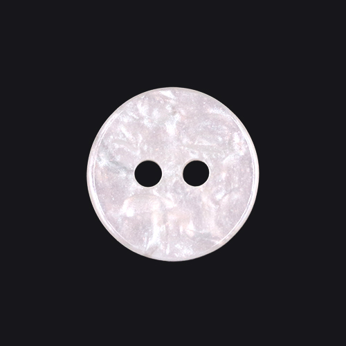 21199 Sullivans 12mm Round Pearlised Flat Plastic Button With Two Holes - White - 120 In A Tube 