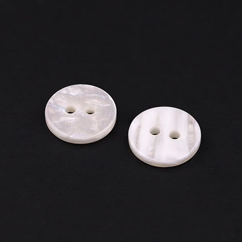 21199 Sullivans 12mm Round Pearlised Flat Plastic Button With Two Holes - White - 120 In A Tube 