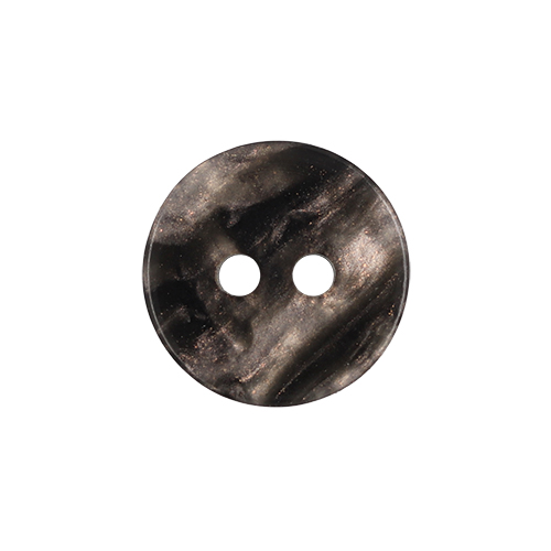 21204 Sullivans 12mm Round Pearlised Flat Plastic Button With Two Holes - Black - 120 In A Tube 