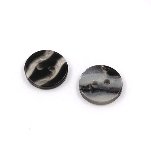 21204 Sullivans 12mm Round Pearlised Flat Plastic Button With Two Holes - Black - 120 In A Tube 