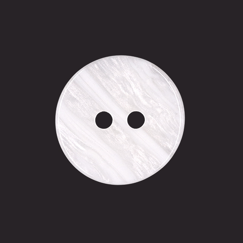 21205 Sullivans 15mm Round Pearlised Flat Plastic Button With Two Holes - White - 72 In A Tube 