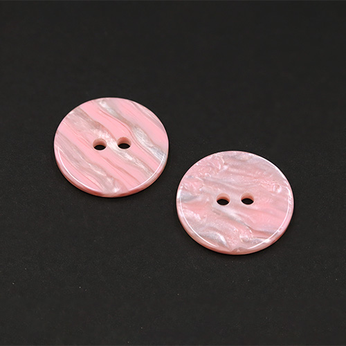 21213 Sullivans 20mm Round Pearlised Flat Plastic Button With Two Holes - Pink - 28 In A Tube 