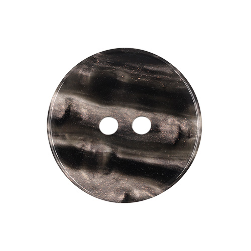 21216 Sullivans 20mm Round Pearlised Flat Plastic Button With Two Holes - Dark Grey - 28 In A Tube 