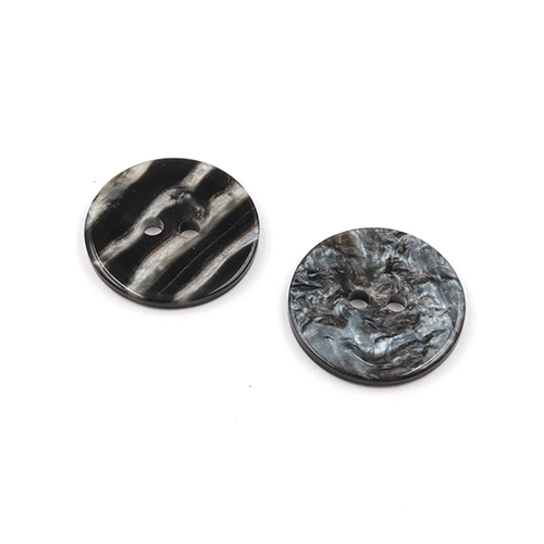 21216 Sullivans 20mm Round Pearlised Flat Plastic Button With Two Holes - Dark Grey - 28 In A Tube 