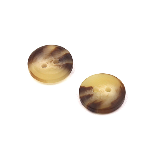 21222 Sullivans 12mm Round Plastic Button With Two Holes  - Amber Two Tone - 127 In A Tube 