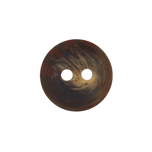 21226 Sullivans 12mm Round Plastic Button With Two Holes  - Dark Brown Two Tone - 127 In A Tube 