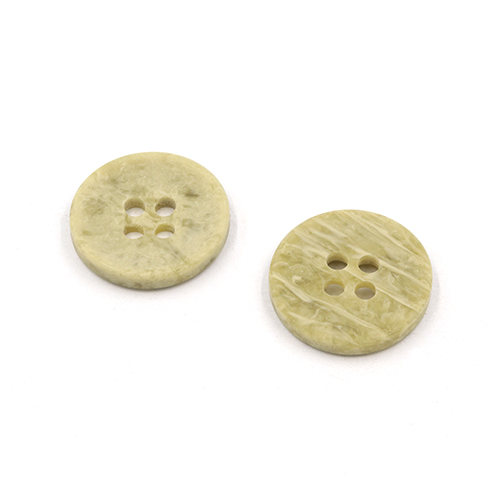 21238 Sullivans 15mm Round Plastic Button With Four Holes - Light Olive - 58 In A Tube 