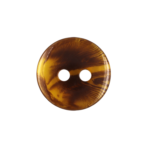 21248 Sullivans 12mm Round Plastic Button With Two Holes - Clear Amber Variegated Pattern - 140 In A Tube