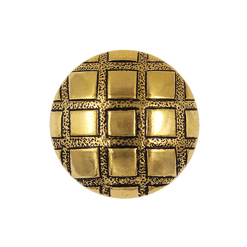 21470 Sullivans 18mm Round Plastic Shank Button With Square Pattern - Gold - 21 In A Tube 