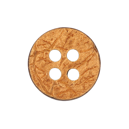 21478 Sullivans 14mm Round Coconut Button With Four Holes - 80 In A Tube