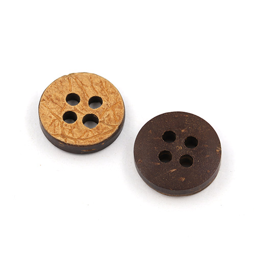 21478 Sullivans 14mm Round Coconut Button With Four Holes - 80 In A Tube