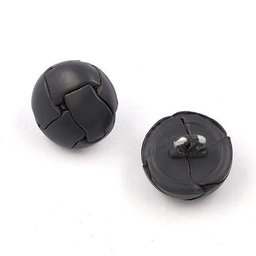 21483 Sullivans 15mm Leather Look Shank Button  - Dark Grey - 16 In A Tube