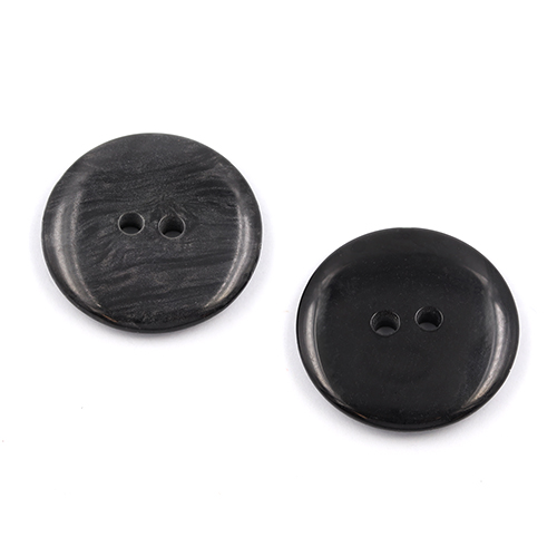 21547 Sullivans 23mm Round Plastic Button With Two Holes -  With Flecks - Black - 35 In A Tube 
