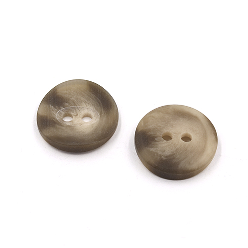 21549 Sullivans 15mm Round Plastic Button With Two Holes - Raised Edges - Grey Two Tone - 57 In A Tube