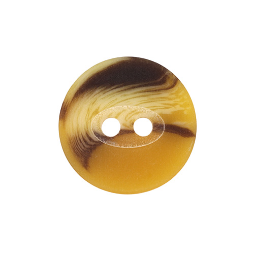 21552 Sullivans 15mm Round Plastic Button With Two Holes -  Raised Edges - Brown Two Tone - 57 In A Tube