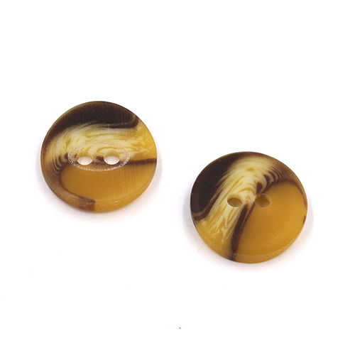21552 Sullivans 15mm Round Plastic Button With Two Holes -  Raised Edges - Brown Two Tone - 57 In A Tube