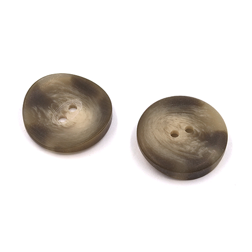21555 Sullivans 20mm Round Plastic Button With Two Holes -  Raised Edges - Grey Two Tone - 22 In A Tube