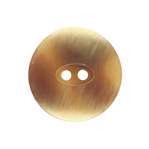 21557 Sullivans 20mm Round Plastic Button With Two Holes -  Raised Edges - Tan Two Tone - 22 In A Tube