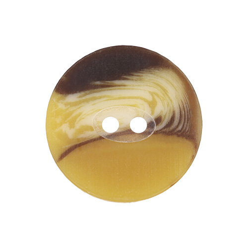 21558 Sullivans 20mm Round Plastic Button With Two Holes -  Raised Edges - Brown Two Tone - 22 In A Tube