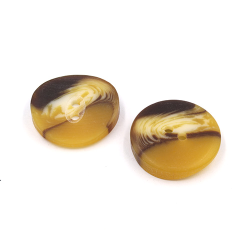 21558 Sullivans 20mm Round Plastic Button With Two Holes -  Raised Edges - Brown Two Tone - 22 In A Tube