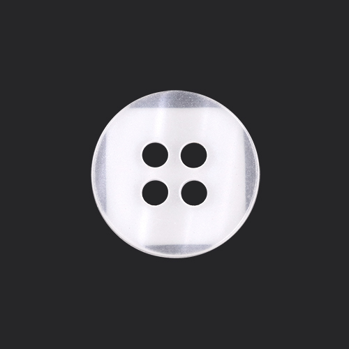 21612 Sullivans 12mm Round Plastic Button 4 Hole - Clear With Frosted White Square Insert - 75 In A Tube 