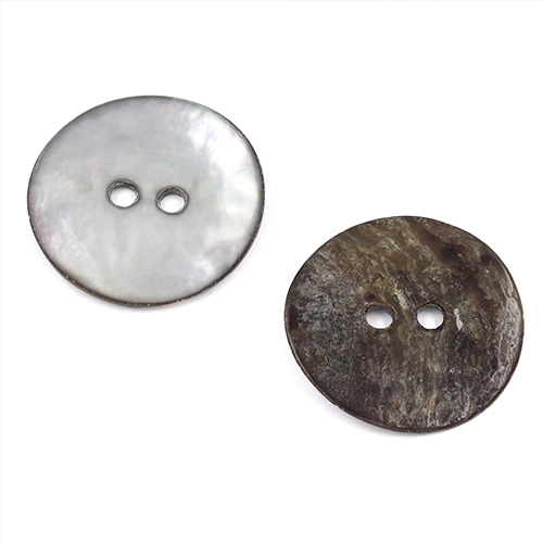 21677 Sullivans 23mm Round Akoya Shell Buttons 2 Hole - River Smoked - 28 In A Tube