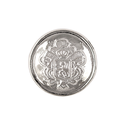 21882 Sullivans 15mm Round Plastic Shank Button - Silver With Embelm Pattern - 26 In A Tube 