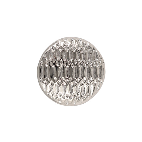 21884 Sullivans 12mm Round Plastic Shank Button - Silver With Lined Pattern - 28 In A Tube 
