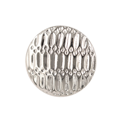 21886 Sullivans 18mm Round Plastic Shank Button - Silver With Lined Pattern - 22 In A Tube 