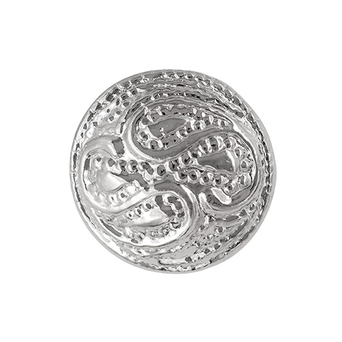 21900 Sullivans 18mm Round Plastic Shank Button - Silver With Swirled Pattern - 22 In A Tube 