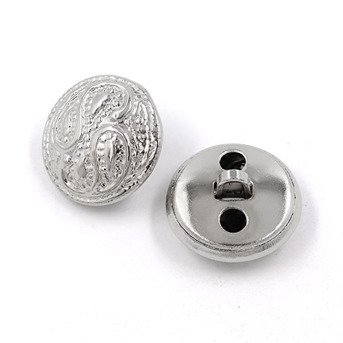 21900 Sullivans 18mm Round Plastic Shank Button - Silver With Swirled Pattern - 22 In A Tube 
