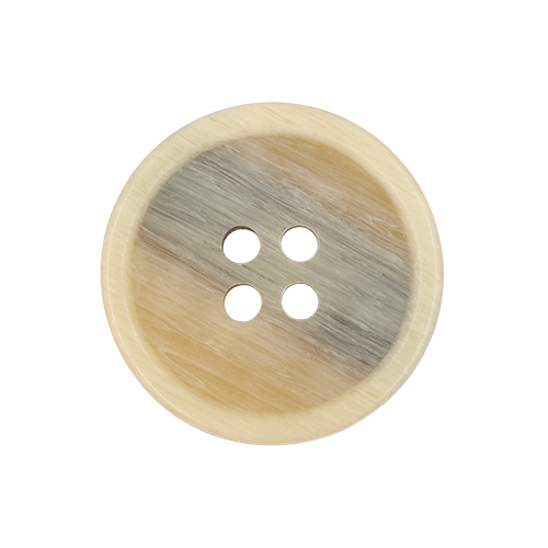 21949 Sullivans 21mm Round Plastic Button 4 Hole With Cream Rim - Tan - 22 In A Tube 