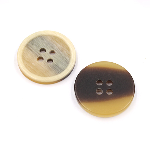 21949 Sullivans 21mm Round Plastic Button 4 Hole With Cream Rim - Tan - 22 In A Tube 