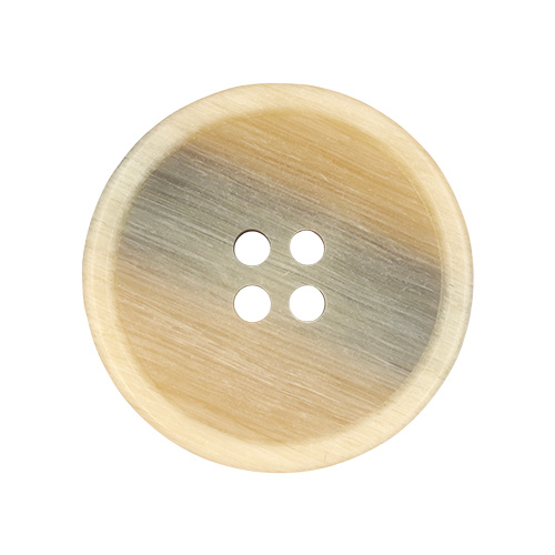 21950 Sullivans 25mm Round Plastic Button 4 Hole With Natural Rim - Tan - 18 In A Tube 